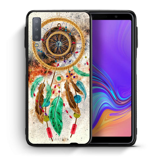 Θήκη Samsung A7 2018 DreamCatcher Boho από τη Smartfits με σχέδιο στο πίσω μέρος και μαύρο περίβλημα | Samsung A7 2018 DreamCatcher Boho case with colorful back and black bezels