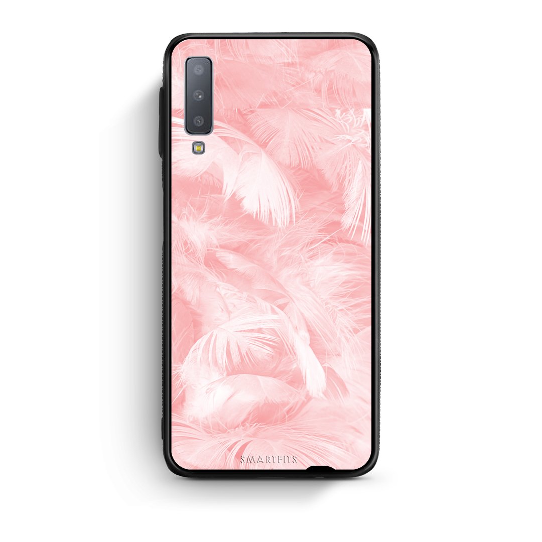 33 - samsung galaxy A7  Pink Feather Boho case, cover, bumper