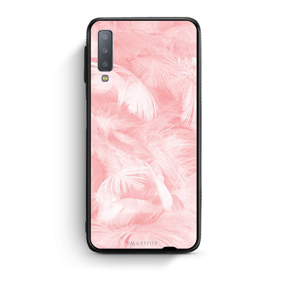 33 - samsung galaxy A7  Pink Feather Boho case, cover, bumper