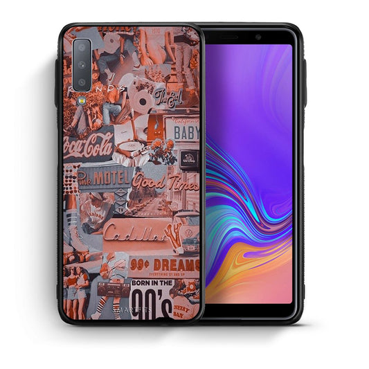 Θήκη Samsung A7 2018 Born In 90s από τη Smartfits με σχέδιο στο πίσω μέρος και μαύρο περίβλημα | Samsung A7 2018 Born In 90s case with colorful back and black bezels