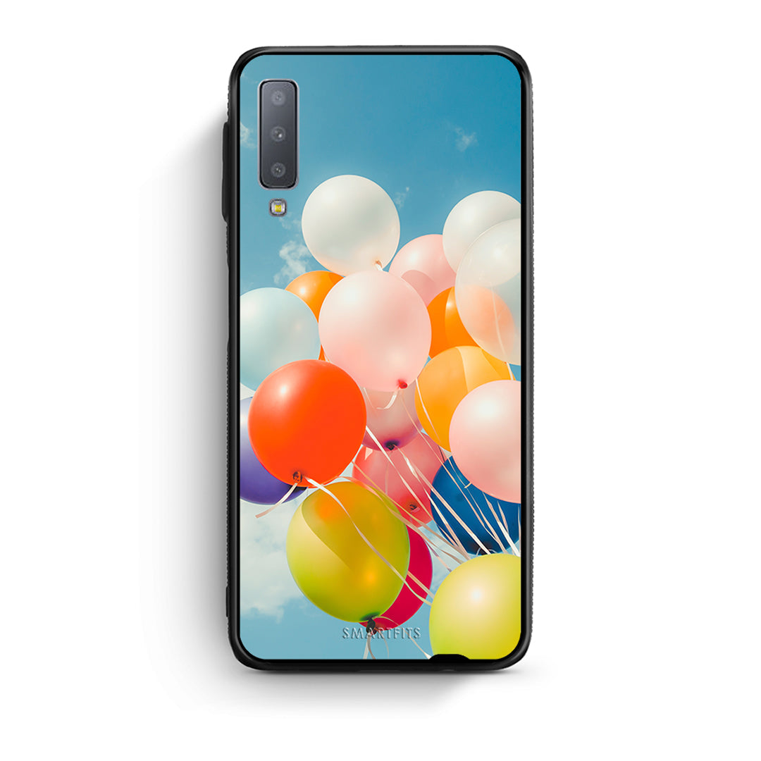 samsung A7 Colorful Balloons θήκη από τη Smartfits με σχέδιο στο πίσω μέρος και μαύρο περίβλημα | Smartphone case with colorful back and black bezels by Smartfits