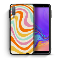 Thumbnail for Θήκη Samsung A7 2018 Colourful Waves από τη Smartfits με σχέδιο στο πίσω μέρος και μαύρο περίβλημα | Samsung A7 2018 Colourful Waves case with colorful back and black bezels