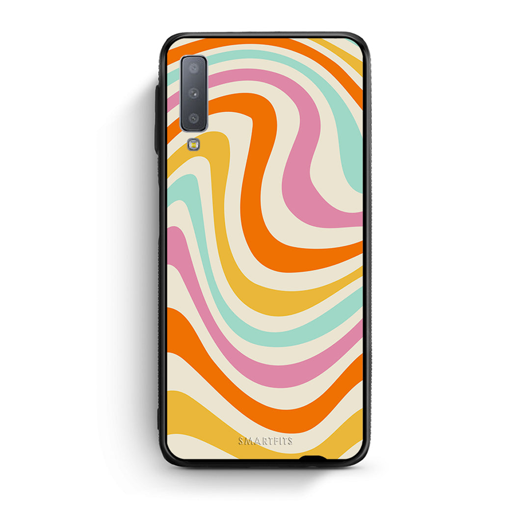 samsung A7 Colourful Waves θήκη από τη Smartfits με σχέδιο στο πίσω μέρος και μαύρο περίβλημα | Smartphone case with colorful back and black bezels by Smartfits