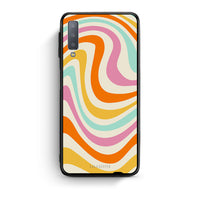 Thumbnail for samsung A7 Colourful Waves θήκη από τη Smartfits με σχέδιο στο πίσω μέρος και μαύρο περίβλημα | Smartphone case with colorful back and black bezels by Smartfits