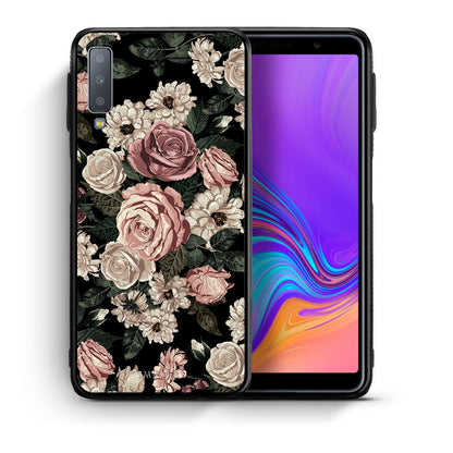 Θήκη Samsung A7 2018 Wild Roses Flower από τη Smartfits με σχέδιο στο πίσω μέρος και μαύρο περίβλημα | Samsung A7 2018 Wild Roses Flower case with colorful back and black bezels