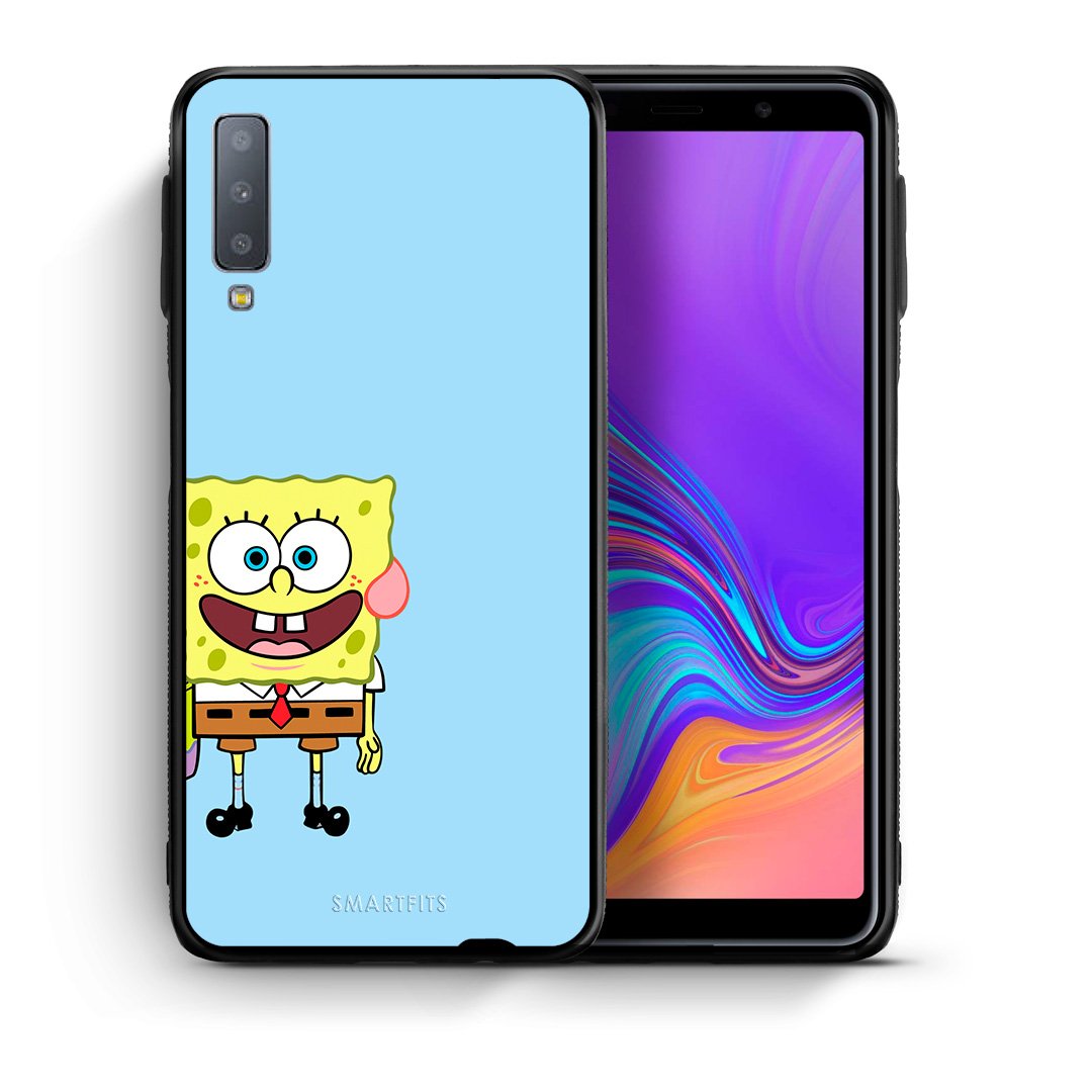 Θήκη Samsung A7 2018 Friends Bob από τη Smartfits με σχέδιο στο πίσω μέρος και μαύρο περίβλημα | Samsung A7 2018 Friends Bob case with colorful back and black bezels