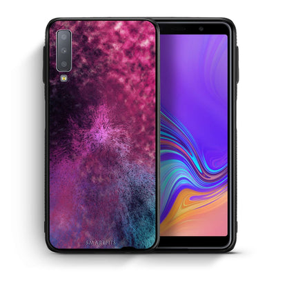 Θήκη Samsung A7 2018 Aurora Galaxy από τη Smartfits με σχέδιο στο πίσω μέρος και μαύρο περίβλημα | Samsung A7 2018 Aurora Galaxy case with colorful back and black bezels