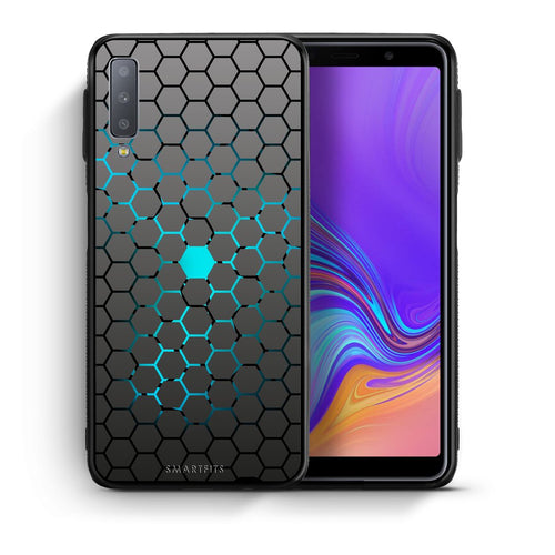 Θήκη Samsung A7 2018 Hexagonal Geometric από τη Smartfits με σχέδιο στο πίσω μέρος και μαύρο περίβλημα | Samsung A7 2018 Hexagonal Geometric case with colorful back and black bezels