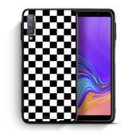 Thumbnail for Θήκη Samsung A7 2018 Squares Geometric από τη Smartfits με σχέδιο στο πίσω μέρος και μαύρο περίβλημα | Samsung A7 2018 Squares Geometric case with colorful back and black bezels