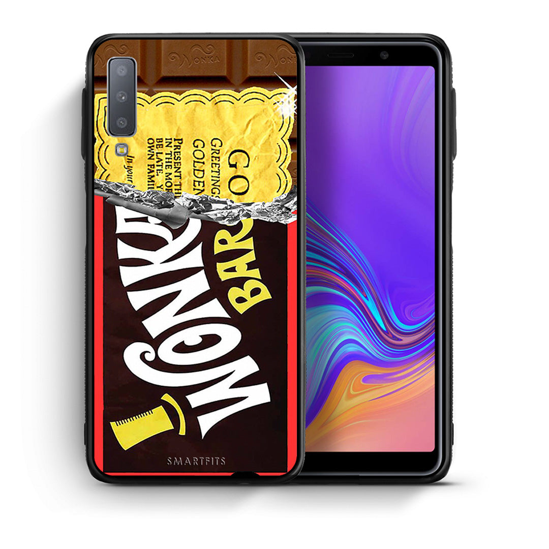 Θήκη Samsung A7 2018 Golden Ticket από τη Smartfits με σχέδιο στο πίσω μέρος και μαύρο περίβλημα | Samsung A7 2018 Golden Ticket case with colorful back and black bezels