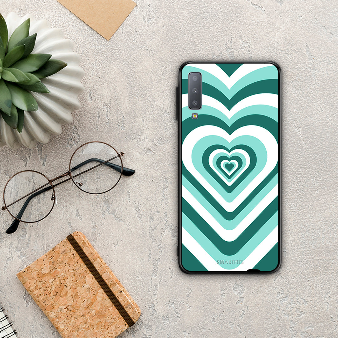 Green Hearts - Samsung Galaxy A7 2018 θήκη