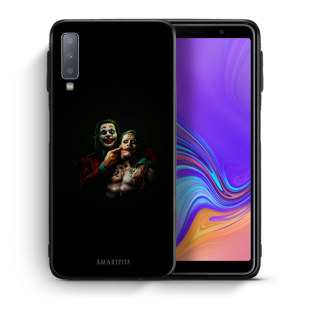 Θήκη Samsung A7 2018 Clown Hero από τη Smartfits με σχέδιο στο πίσω μέρος και μαύρο περίβλημα | Samsung A7 2018 Clown Hero case with colorful back and black bezels