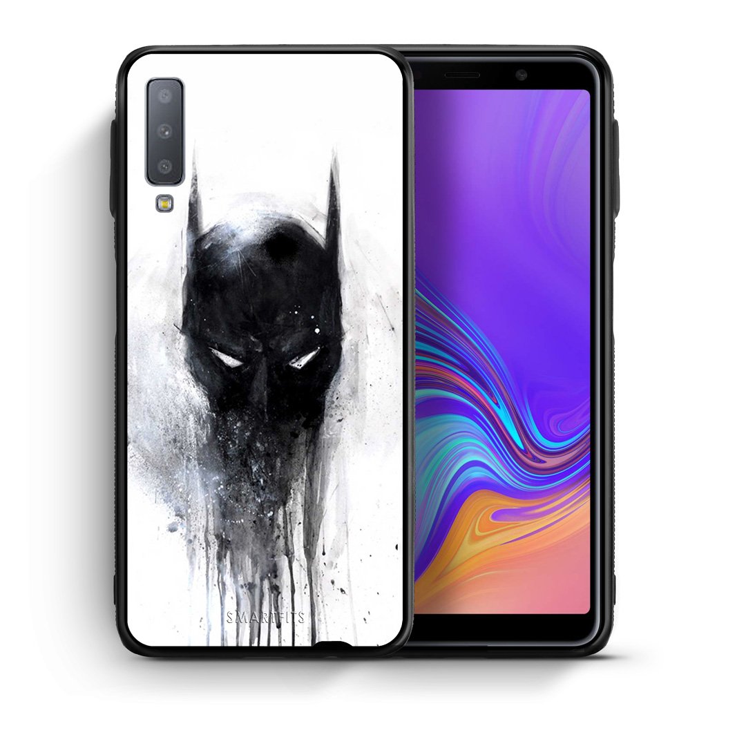 Θήκη Samsung A7 2018 Paint Bat Hero από τη Smartfits με σχέδιο στο πίσω μέρος και μαύρο περίβλημα | Samsung A7 2018 Paint Bat Hero case with colorful back and black bezels