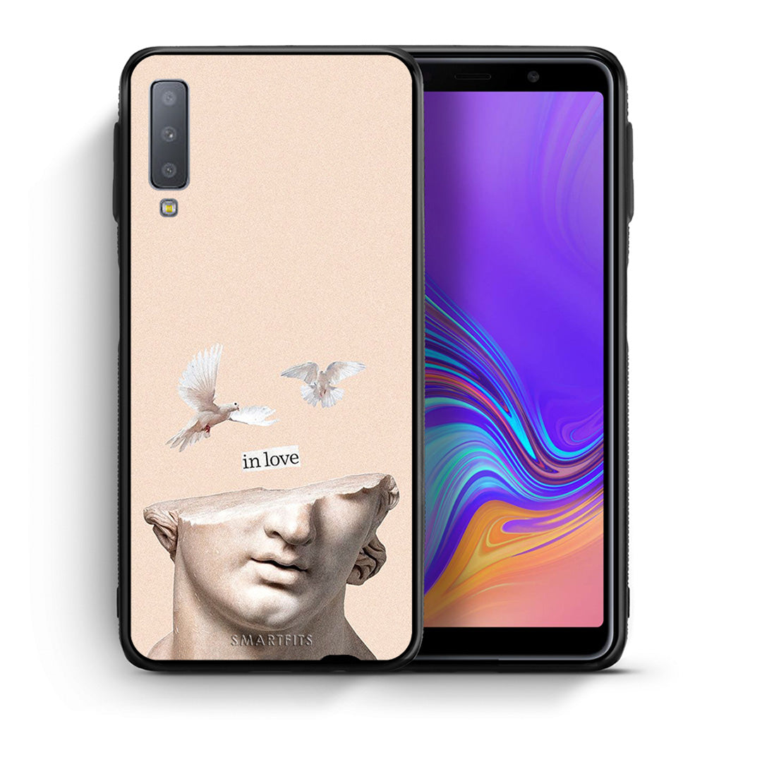 Θήκη Samsung A7 2018 In Love από τη Smartfits με σχέδιο στο πίσω μέρος και μαύρο περίβλημα | Samsung A7 2018 In Love case with colorful back and black bezels