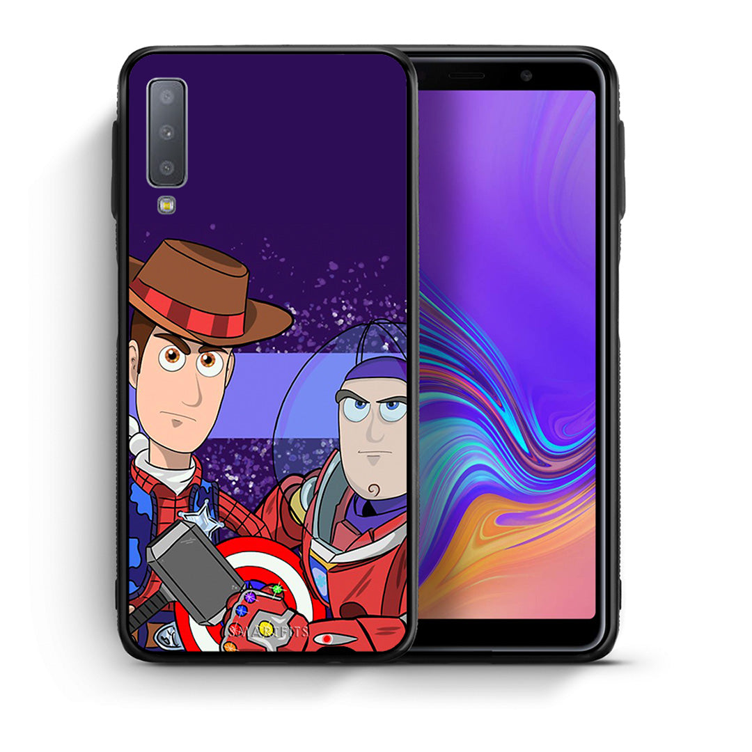 Θήκη Samsung A7 2018 Infinity Story από τη Smartfits με σχέδιο στο πίσω μέρος και μαύρο περίβλημα | Samsung A7 2018 Infinity Story case with colorful back and black bezels