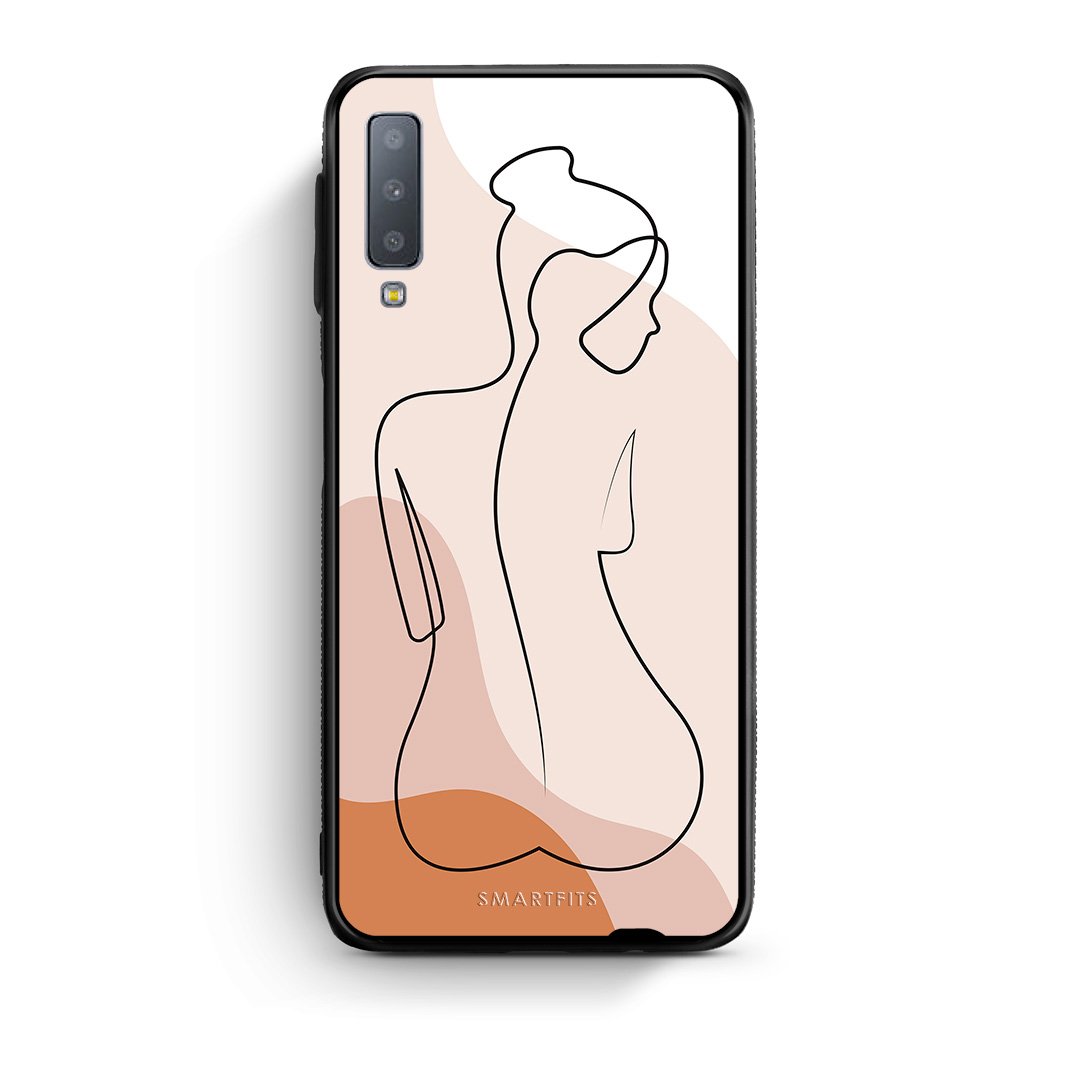 samsung A7 LineArt Woman θήκη από τη Smartfits με σχέδιο στο πίσω μέρος και μαύρο περίβλημα | Smartphone case with colorful back and black bezels by Smartfits