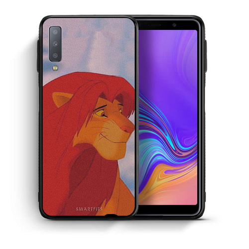 Θήκη Αγίου Βαλεντίνου Samsung A7 2018 Lion Love 1 από τη Smartfits με σχέδιο στο πίσω μέρος και μαύρο περίβλημα | Samsung A7 2018 Lion Love 1 case with colorful back and black bezels