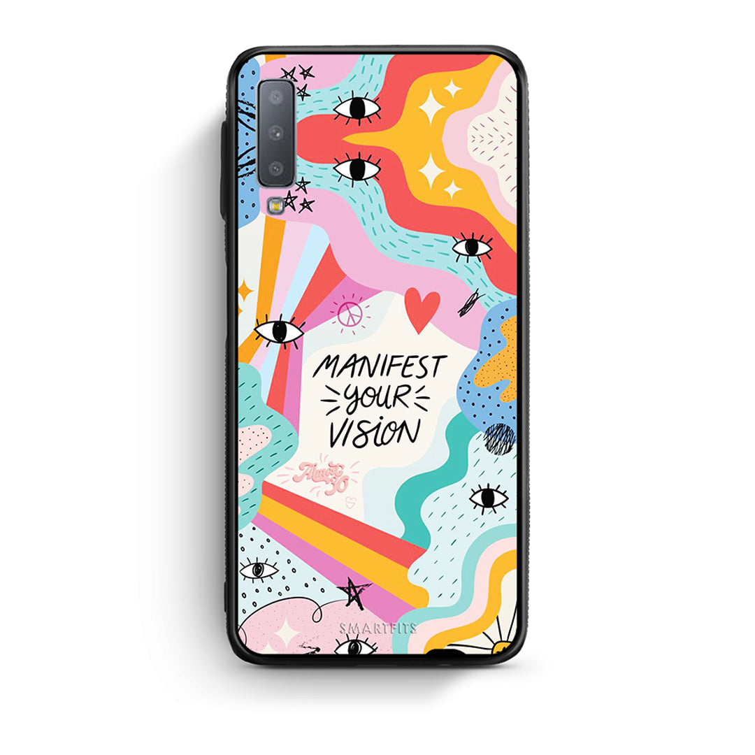 samsung A7 Manifest Your Vision θήκη από τη Smartfits με σχέδιο στο πίσω μέρος και μαύρο περίβλημα | Smartphone case with colorful back and black bezels by Smartfits