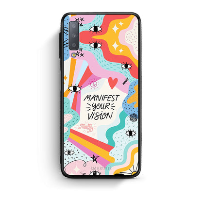 samsung A7 Manifest Your Vision θήκη από τη Smartfits με σχέδιο στο πίσω μέρος και μαύρο περίβλημα | Smartphone case with colorful back and black bezels by Smartfits
