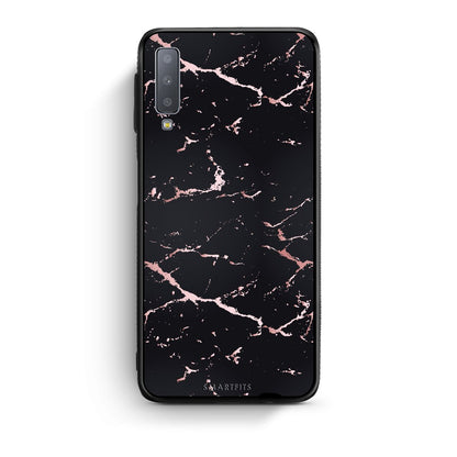 4 - samsung galaxy A7  Black Rosegold Marble case, cover, bumper