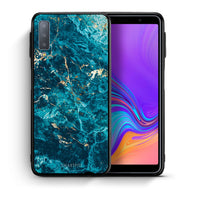 Thumbnail for Θήκη Samsung A7 2018 Marble Blue από τη Smartfits με σχέδιο στο πίσω μέρος και μαύρο περίβλημα | Samsung A7 2018 Marble Blue case with colorful back and black bezels