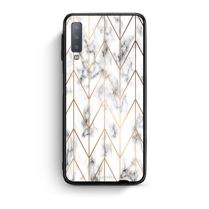 44 - samsung galaxy A7  Gold Geometric Marble case, cover, bumper