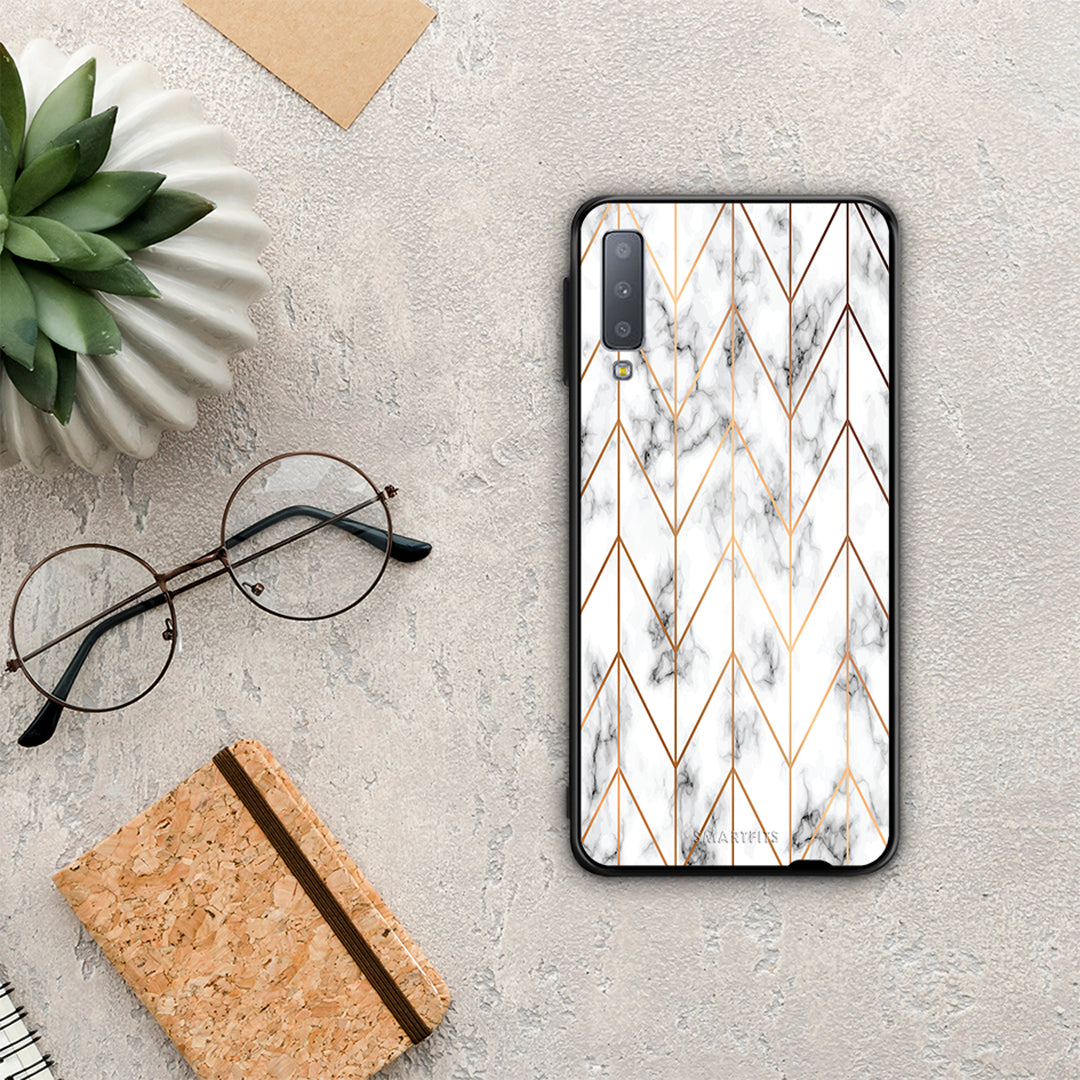 Marble Gold Geometric - Samsung Galaxy A7 2018 θήκη