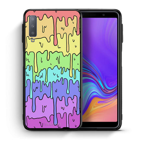 Θήκη Samsung A7 2018 Melting Rainbow από τη Smartfits με σχέδιο στο πίσω μέρος και μαύρο περίβλημα | Samsung A7 2018 Melting Rainbow case with colorful back and black bezels