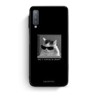 Thumbnail for samsung A7 Meme Cat θήκη από τη Smartfits με σχέδιο στο πίσω μέρος και μαύρο περίβλημα | Smartphone case with colorful back and black bezels by Smartfits