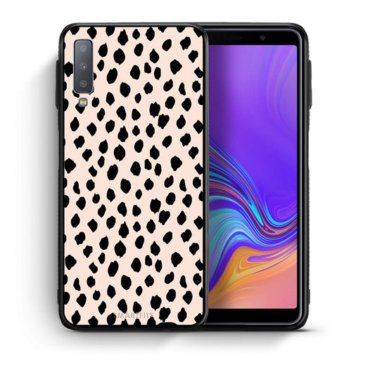 Θήκη Samsung A7 2018 New Polka Dots από τη Smartfits με σχέδιο στο πίσω μέρος και μαύρο περίβλημα | Samsung A7 2018 New Polka Dots case with colorful back and black bezels