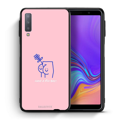 Θήκη Samsung A7 2018 Nice Day από τη Smartfits με σχέδιο στο πίσω μέρος και μαύρο περίβλημα | Samsung A7 2018 Nice Day case with colorful back and black bezels