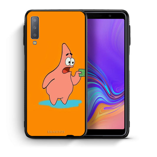 Θήκη Αγίου Βαλεντίνου Samsung A7 2018 No Money 1 από τη Smartfits με σχέδιο στο πίσω μέρος και μαύρο περίβλημα | Samsung A7 2018 No Money 1 case with colorful back and black bezels