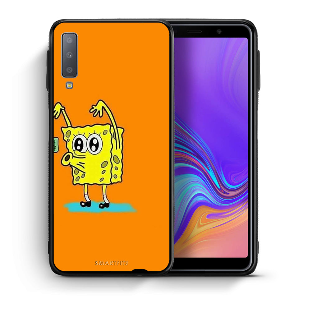 Θήκη Αγίου Βαλεντίνου Samsung A7 2018 No Money 2 από τη Smartfits με σχέδιο στο πίσω μέρος και μαύρο περίβλημα | Samsung A7 2018 No Money 2 case with colorful back and black bezels