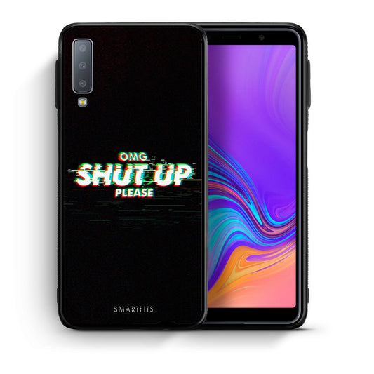 Θήκη Samsung A7 2018 OMG ShutUp από τη Smartfits με σχέδιο στο πίσω μέρος και μαύρο περίβλημα | Samsung A7 2018 OMG ShutUp case with colorful back and black bezels