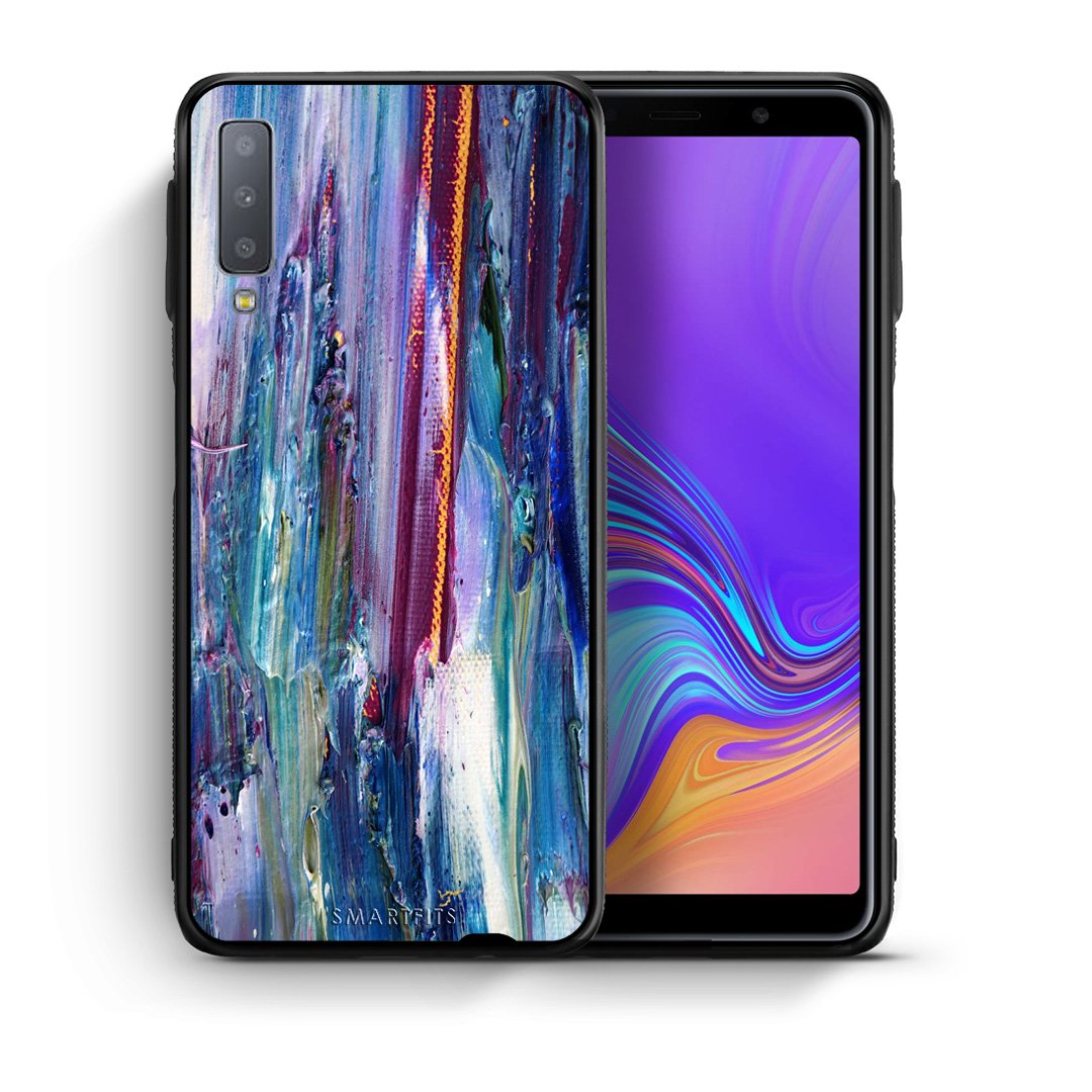 Θήκη Samsung A7 2018 Winter Paint από τη Smartfits με σχέδιο στο πίσω μέρος και μαύρο περίβλημα | Samsung A7 2018 Winter Paint case with colorful back and black bezels