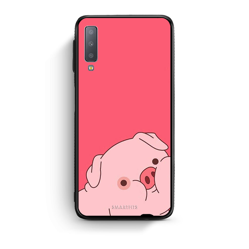 samsung A7 Pig Love 1 Θήκη Αγίου Βαλεντίνου από τη Smartfits με σχέδιο στο πίσω μέρος και μαύρο περίβλημα | Smartphone case with colorful back and black bezels by Smartfits