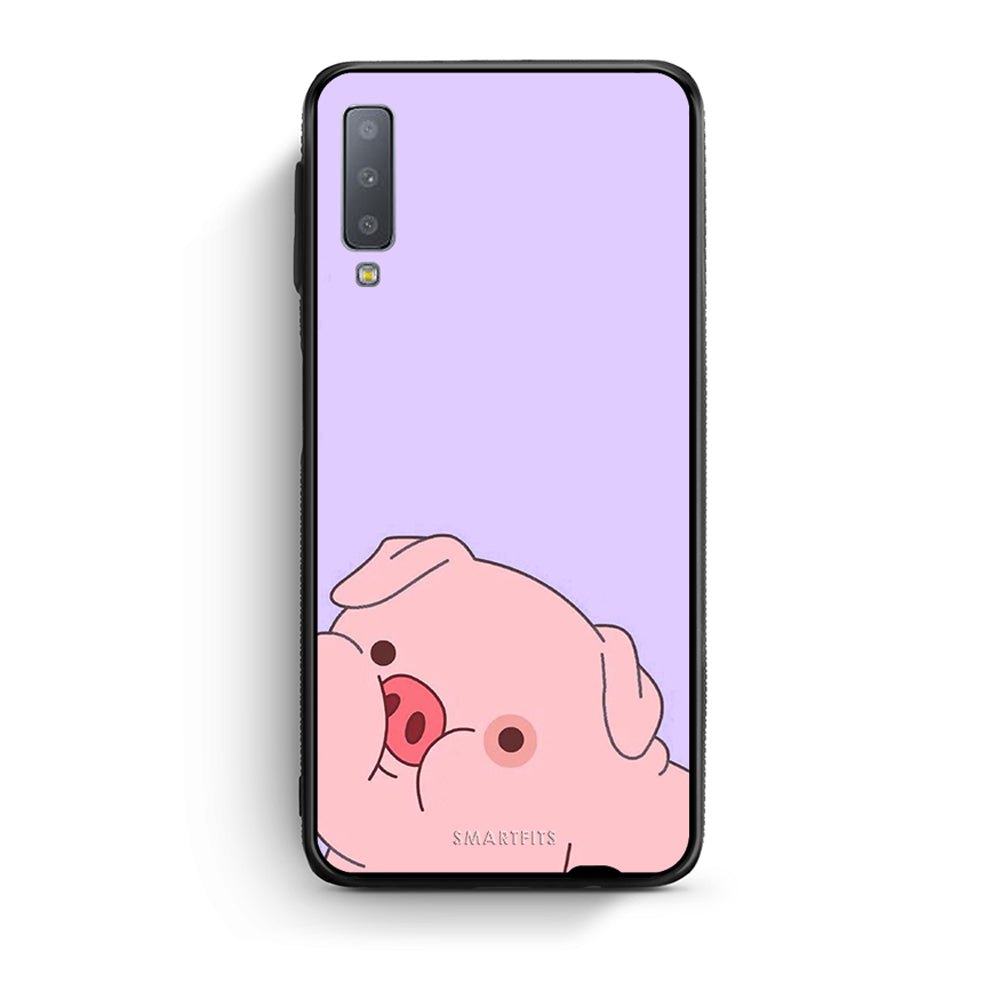 samsung A7 Pig Love 2 Θήκη Αγίου Βαλεντίνου από τη Smartfits με σχέδιο στο πίσω μέρος και μαύρο περίβλημα | Smartphone case with colorful back and black bezels by Smartfits