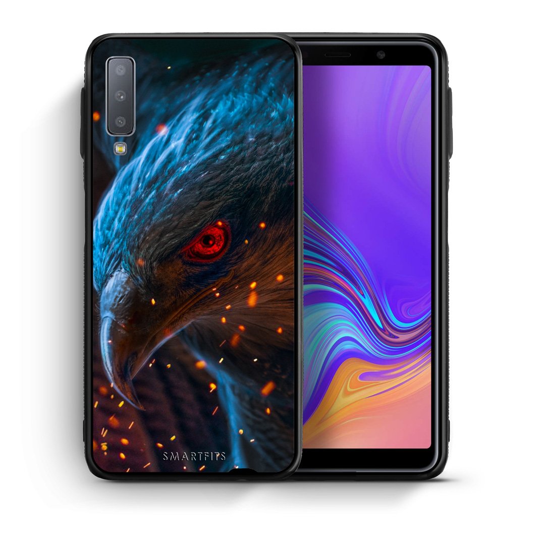 Θήκη Samsung A7 2018 Eagle PopArt από τη Smartfits με σχέδιο στο πίσω μέρος και μαύρο περίβλημα | Samsung A7 2018 Eagle PopArt case with colorful back and black bezels