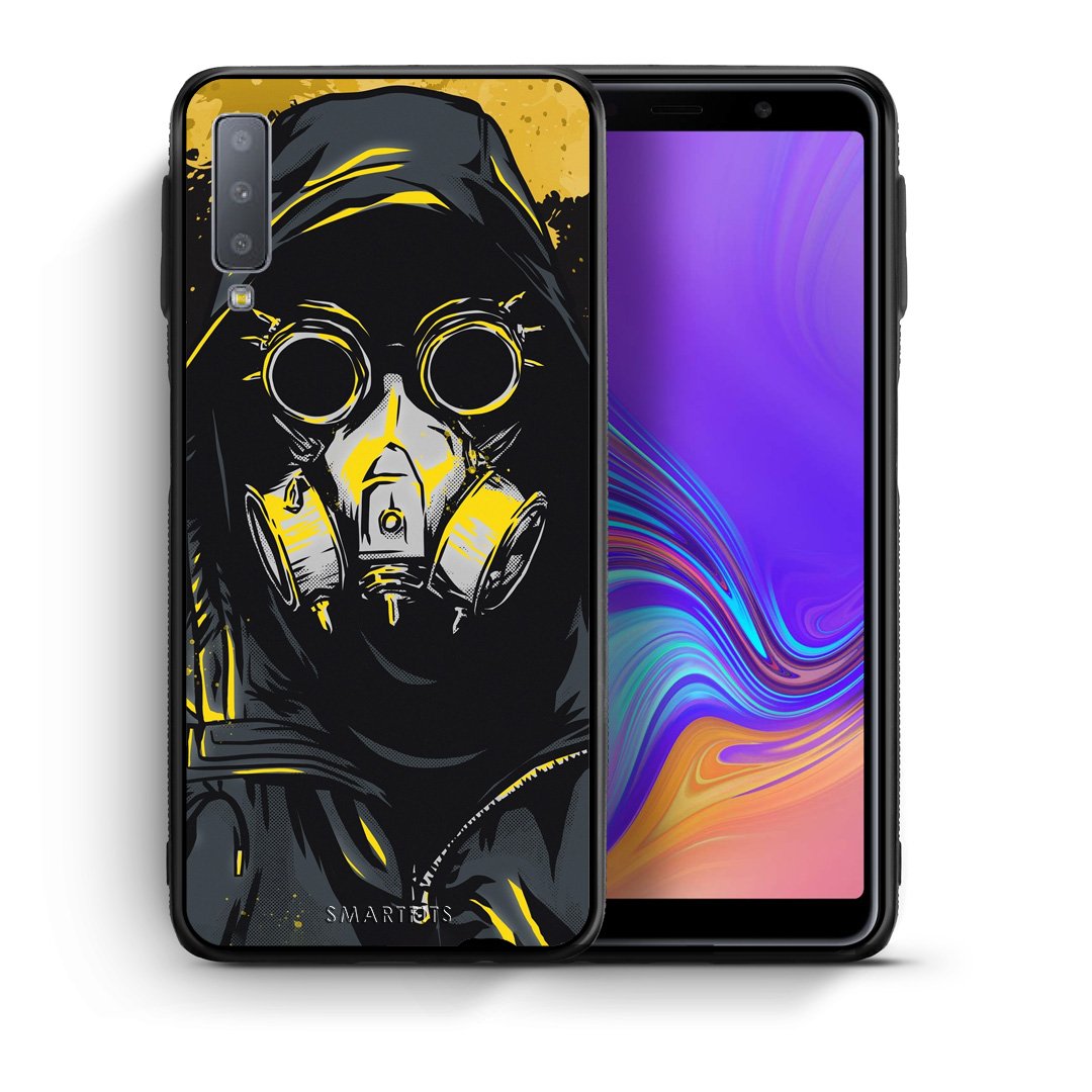 Θήκη Samsung A7 2018 Mask PopArt από τη Smartfits με σχέδιο στο πίσω μέρος και μαύρο περίβλημα | Samsung A7 2018 Mask PopArt case with colorful back and black bezels