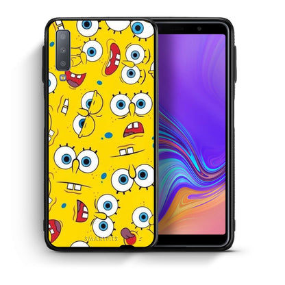 Θήκη Samsung A7 2018 Sponge PopArt από τη Smartfits με σχέδιο στο πίσω μέρος και μαύρο περίβλημα | Samsung A7 2018 Sponge PopArt case with colorful back and black bezels