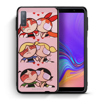 Θήκη Αγίου Βαλεντίνου Samsung A7 2018 Puff Love από τη Smartfits με σχέδιο στο πίσω μέρος και μαύρο περίβλημα | Samsung A7 2018 Puff Love case with colorful back and black bezels