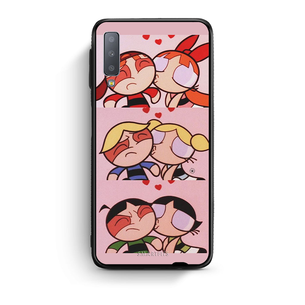 samsung A7 Puff Love Θήκη Αγίου Βαλεντίνου από τη Smartfits με σχέδιο στο πίσω μέρος και μαύρο περίβλημα | Smartphone case with colorful back and black bezels by Smartfits