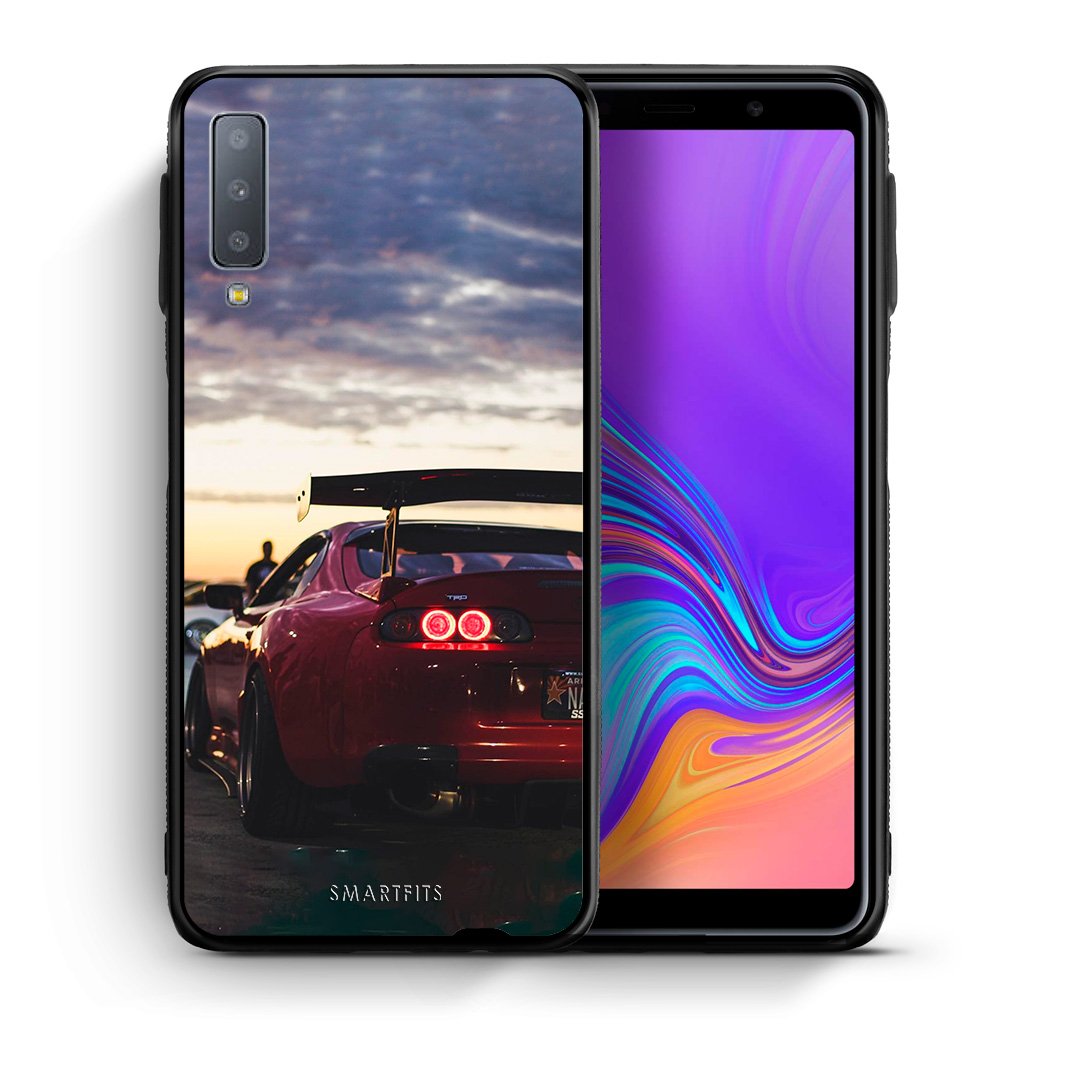 Θήκη Samsung A7 2018 Racing Supra από τη Smartfits με σχέδιο στο πίσω μέρος και μαύρο περίβλημα | Samsung A7 2018 Racing Supra case with colorful back and black bezels