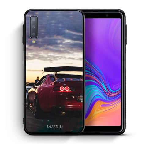 Θήκη Samsung A7 2018 Racing Supra από τη Smartfits με σχέδιο στο πίσω μέρος και μαύρο περίβλημα | Samsung A7 2018 Racing Supra case with colorful back and black bezels