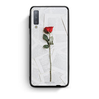 Thumbnail for samsung A7 Red Rose θήκη από τη Smartfits με σχέδιο στο πίσω μέρος και μαύρο περίβλημα | Smartphone case with colorful back and black bezels by Smartfits