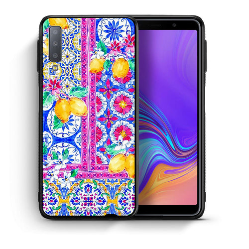 Θήκη Samsung A7 2018 Retro Spring από τη Smartfits με σχέδιο στο πίσω μέρος και μαύρο περίβλημα | Samsung A7 2018 Retro Spring case with colorful back and black bezels