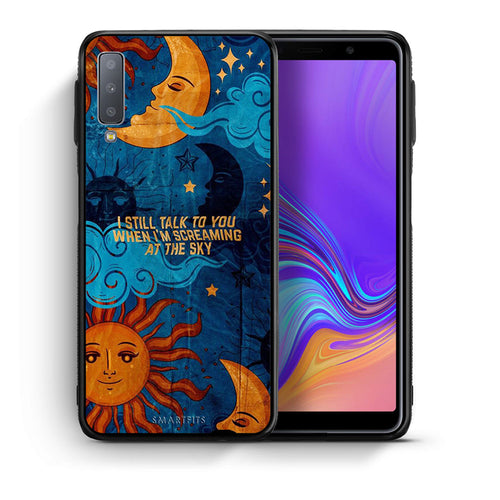 Θήκη Samsung A7 2018 Screaming Sky από τη Smartfits με σχέδιο στο πίσω μέρος και μαύρο περίβλημα | Samsung A7 2018 Screaming Sky case with colorful back and black bezels