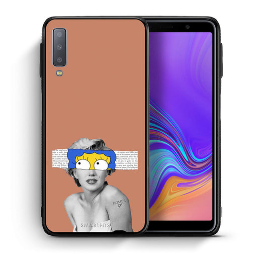 Θήκη Samsung A7 2018 Sim Merilyn από τη Smartfits με σχέδιο στο πίσω μέρος και μαύρο περίβλημα | Samsung A7 2018 Sim Merilyn case with colorful back and black bezels