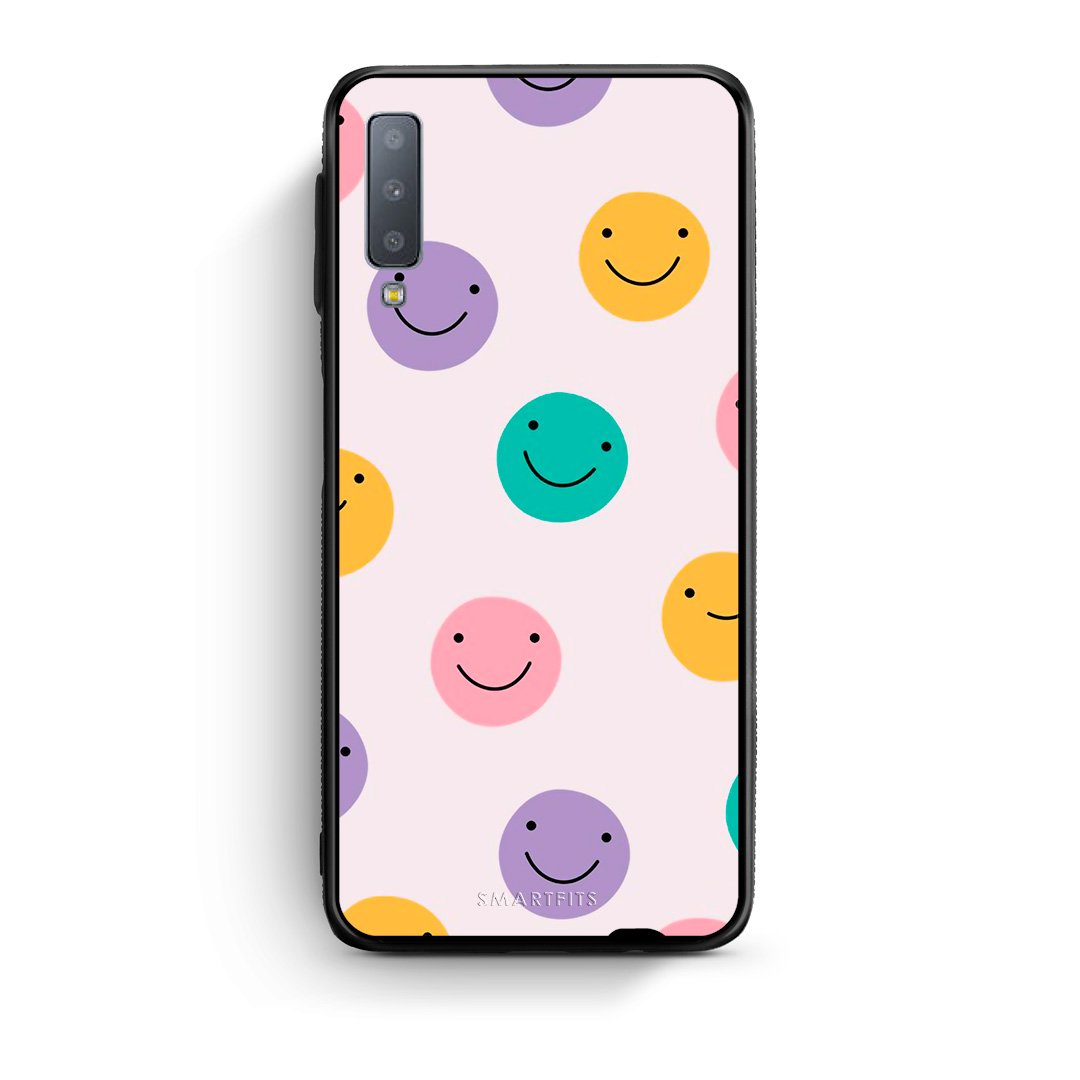 samsung A7 Smiley Faces θήκη από τη Smartfits με σχέδιο στο πίσω μέρος και μαύρο περίβλημα | Smartphone case with colorful back and black bezels by Smartfits