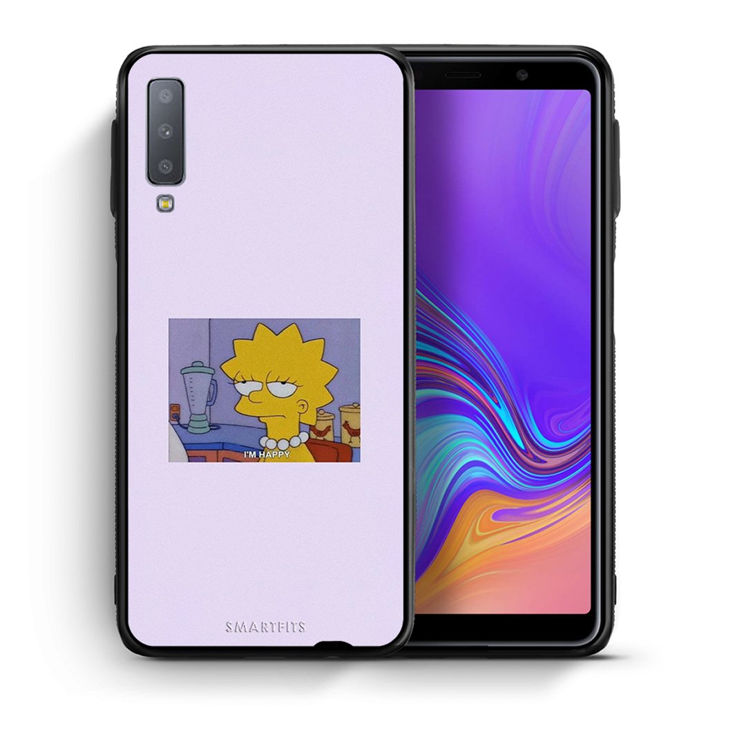 Θήκη Samsung A7 2018 So Happy από τη Smartfits με σχέδιο στο πίσω μέρος και μαύρο περίβλημα | Samsung A7 2018 So Happy case with colorful back and black bezels